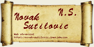 Novak Šutilović vizit kartica